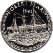 50 Dollars - Elizabeth II Robert Peary, Cook Islands, 1988 reverse image