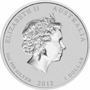 1 Dollar - Elizabeth II 4th Portrait - Year of the Dragon - Silver Bullion Coin obverse image