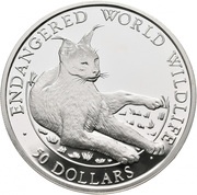 50 Dollars - Elizabeth II Lynx, Cook Islands, 1990 reverse image