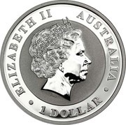 1 Dollar - Elizabeth II 4th Portrait - Australian Kookaburra - Bullion Coin obverse image