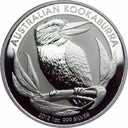 1 Dollar - Elizabeth II 4th Portrait - Australian Kookaburra - Bullion Coin, Australia, 2012 reverse image