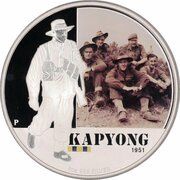 1 Dollar - Elizabeth II 4th Portrait - Battle of Kapyong - Silver Proof, Australia, 2012 reverse image