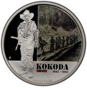 1 Dollar - Elizabeth II 4th Portrait - Battle of Kokoda - Silver Proof, Australia, 2012 reverse image