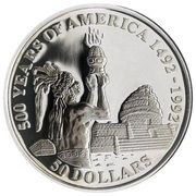 50 Dollars - Elizabeth II Maya Priest, Cook Islands, 1991 reverse image