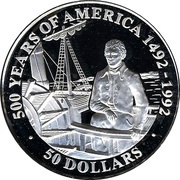50 Dollars - Elizabeth II Robert Fulton, Cook Islands, 1991 reverse image