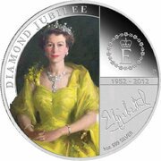 1 Dollar - Elizabeth II 4th Portrait - Diamond Jubilee QE II - Silver Proof, Australia, 2012 reverse image