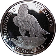 50 Dollars - Elizabeth II Peregrine Falcon, Cook Islands, 1991 reverse image