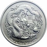 1 Dollar - Elizabeth II 4th Portrait - Year of the Dragon, Australia, 2012 reverse image