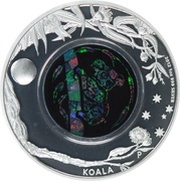 1 Dollar - Elizabeth II 4th Portrait - Opal Koala, Australia, 2012 reverse image
