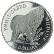 50 Dollars - Elizabeth II Mandrill, Cook Islands, 1992 reverse image