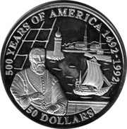 50 Dollars - Elizabeth II Diego de Velasquez, Cook Islands, 1993 reverse image