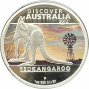 1 Dollar - Elizabeth II 4th Portrait - Discover Australia - Red Kangaroo, Australia, 2012 reverse image