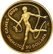 50 Dollars - Elizabeth II 1996 Olympic Games, Cook Islands, 1993 reverse image