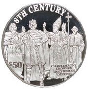 50 Dollars - Elizabeth II 8th Century, Cook Islands, 1997 reverse image