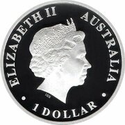 1 Dollar - Elizabeth II 4th Portrait - Discover Australia - Goanna obverse image