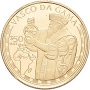 50 Dollars - Elizabeth II Vasco da Gama, Cook Islands, 1997 reverse image