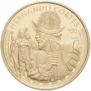 50 Dollars - Elizabeth II Hernando Cortés, Cook Islands, 1997 reverse image