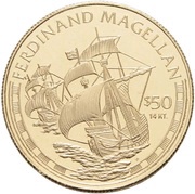50 Dollars - Elizabeth II Ferdinand Magellan, Cook Islands, 1997 reverse image
