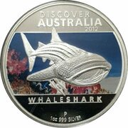 1 Dollar - Elizabeth II 4th Portrait - Discover Australia - Whale Shark, Australia, 2012 reverse image
