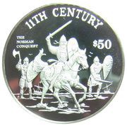 50 Dollars - Elizabeth II 11th Century, Cook Islands, 1997 reverse image