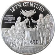 50 Dollars - Elizabeth II 18th Century, Cook Islands, 1997 reverse image