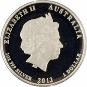 1 Dollar - Elizabeth II 4th Portrait - Year of the Dragon - Silver Proof - High Relief obverse image