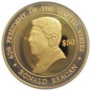 50 Dollars - Elizabeth II Ronald Reagan, Cook Islands, 2004 reverse image