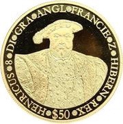 50 Dollars - Elizabeth II Henry VIII, Cook Islands, 2006 reverse image