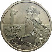 1 Dollar - Elizabeth II 4th Portrait - Lest We Forget - Nurses, Australia, 2012 reverse image