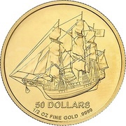 50 Dollars - Elizabeth II Bounty, Cook Islands, 2009 reverse image