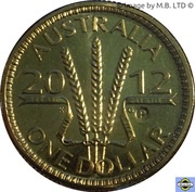 1 Dollar - Elizabeth II 4th Portrait - Wheat Sheaf Dollar, Australia, 2012 reverse image