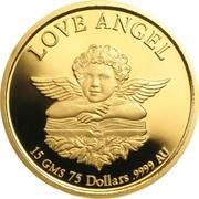 75 Dollars - Elizabeth II Love Angel, Cook Islands, 1997 reverse image