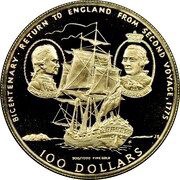 100 Dollars - Elizabeth II Return, Cook Islands, 1975 reverse image