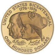 100 Dollars - Elizabeth II United States Bicentennial, Cook Islands, 1976 reverse image