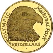 100 Dollars - Elizabeth II Olympic National Park, Cook Islands, 1996 reverse image