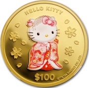 100 Dollars - Elizabeth II Hello Kitty, Cook Islands, 2004 reverse image