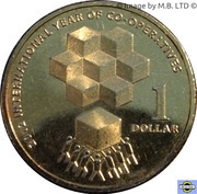 1 Dollar - Elizabeth II 4th Portrait - Year of the Co-Operatives, Australia, 2012 reverse image