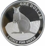 1 Dollar - Elizabeth II 4th Portrait - Silver Kangaroo, Australia, 2012 reverse image