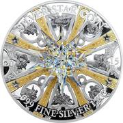 100 Dollars - Elizabeth II Silver Star, Cook Islands, 2015 reverse image