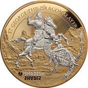 100 Dollars - Elizabeth II St. George the Dragonslayer, Cook Islands, 2019 reverse image
