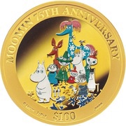 100 Dollars - Elizabeth II Moomin, Cook Islands, 2020 reverse image