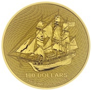 100 Dollars - Elizabeth II Bounty, Cook Islands, 2020-2022 reverse image