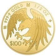 100 Dollars - Elizabeth II Eagle, Cook Islands, 2022 reverse image