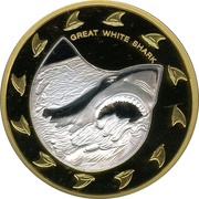 150 Dollars - Elizabeth II Great White Shark reverse image