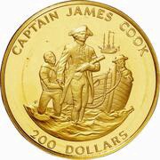 200 Dollars - Elizabeth II Discovery of Hawaii, Cook Islands, 1978 reverse image