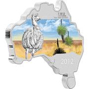 1 Dollar - Elizabeth II 4th Portrait - Emu, Australia, 2012 reverse image