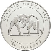 200 Dollars - Elizabeth II Wrestling, Cook Islands, 1995 reverse image