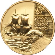 200 Dollars - Elizabeth II James Cook, Cook Islands, 2003 reverse image