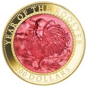200 Dollars - Elizabeth II Year of the Rooster, Cook Islands, 2017 reverse image
