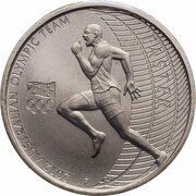 1 Dollar - Elizabeth II 4th Portrait - 2012 Australian Olympic Team - Faster, Australia, 2012 reverse image